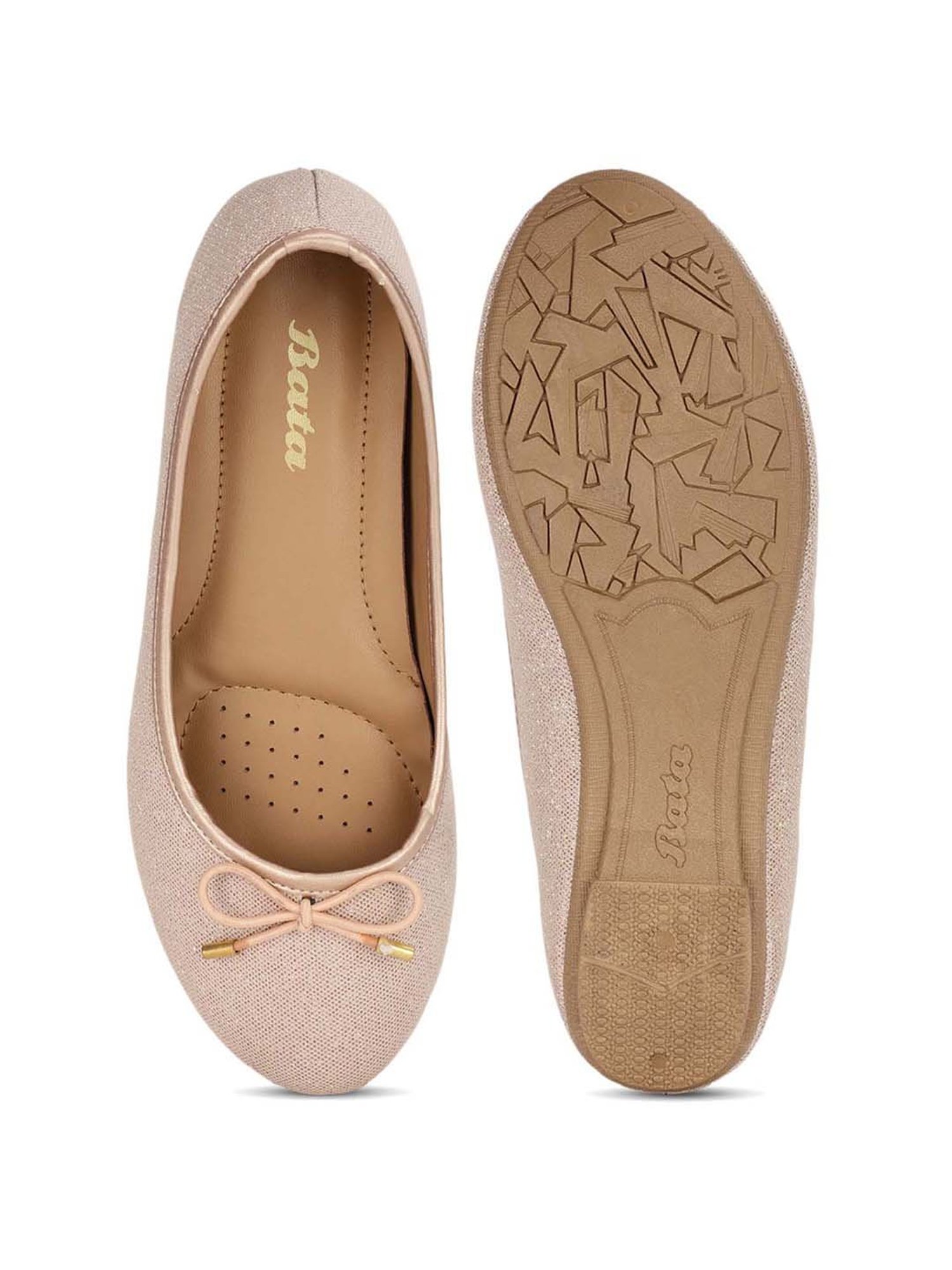 Bata Women's Gold Flat Ballets
