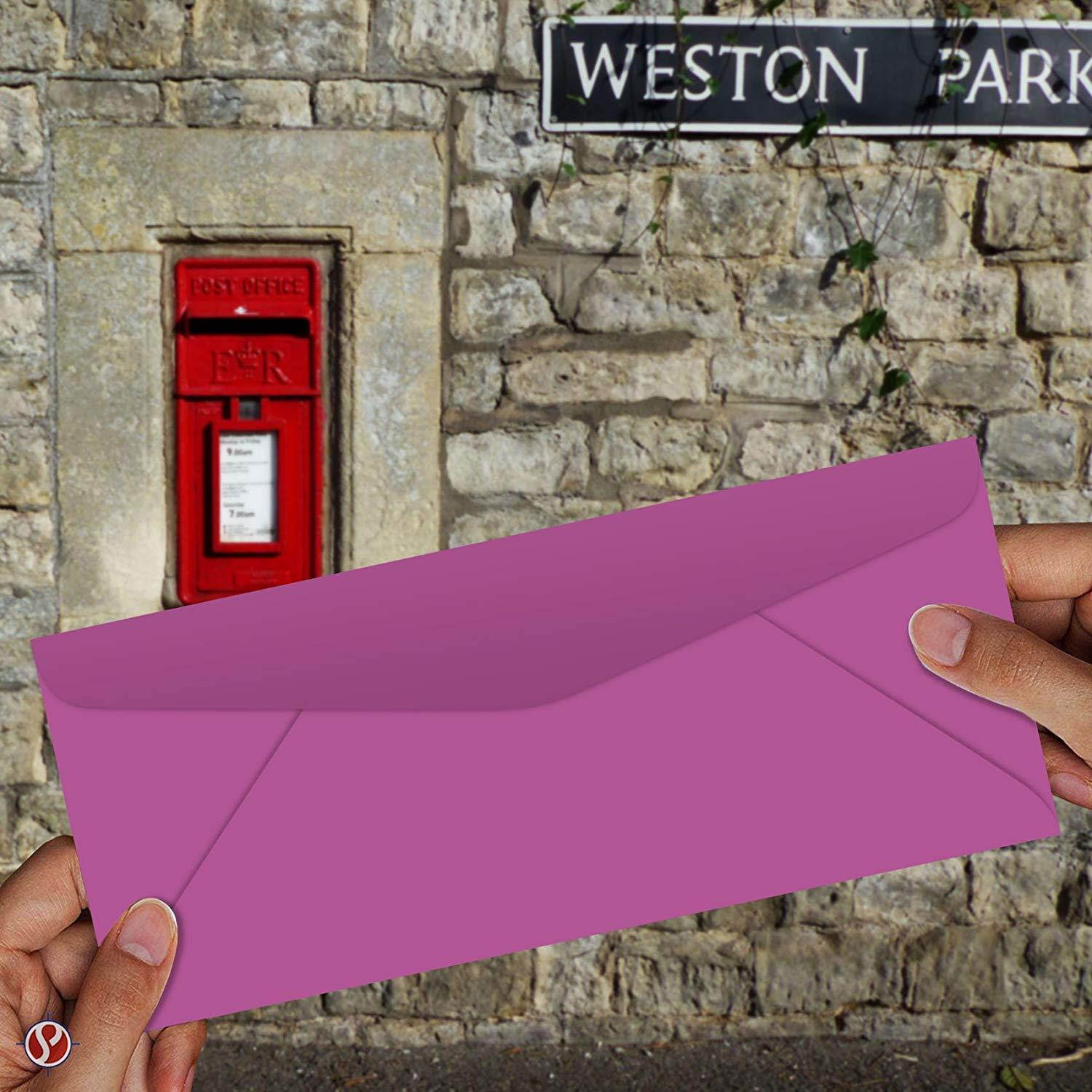 #10 Business Color Mailing Envelopes | 4 1/8 X 9 .5 inches | 24lb Bond Bright Color Paper (90 gsm) | 50 Envelopes Per Pack | Planetary Purple