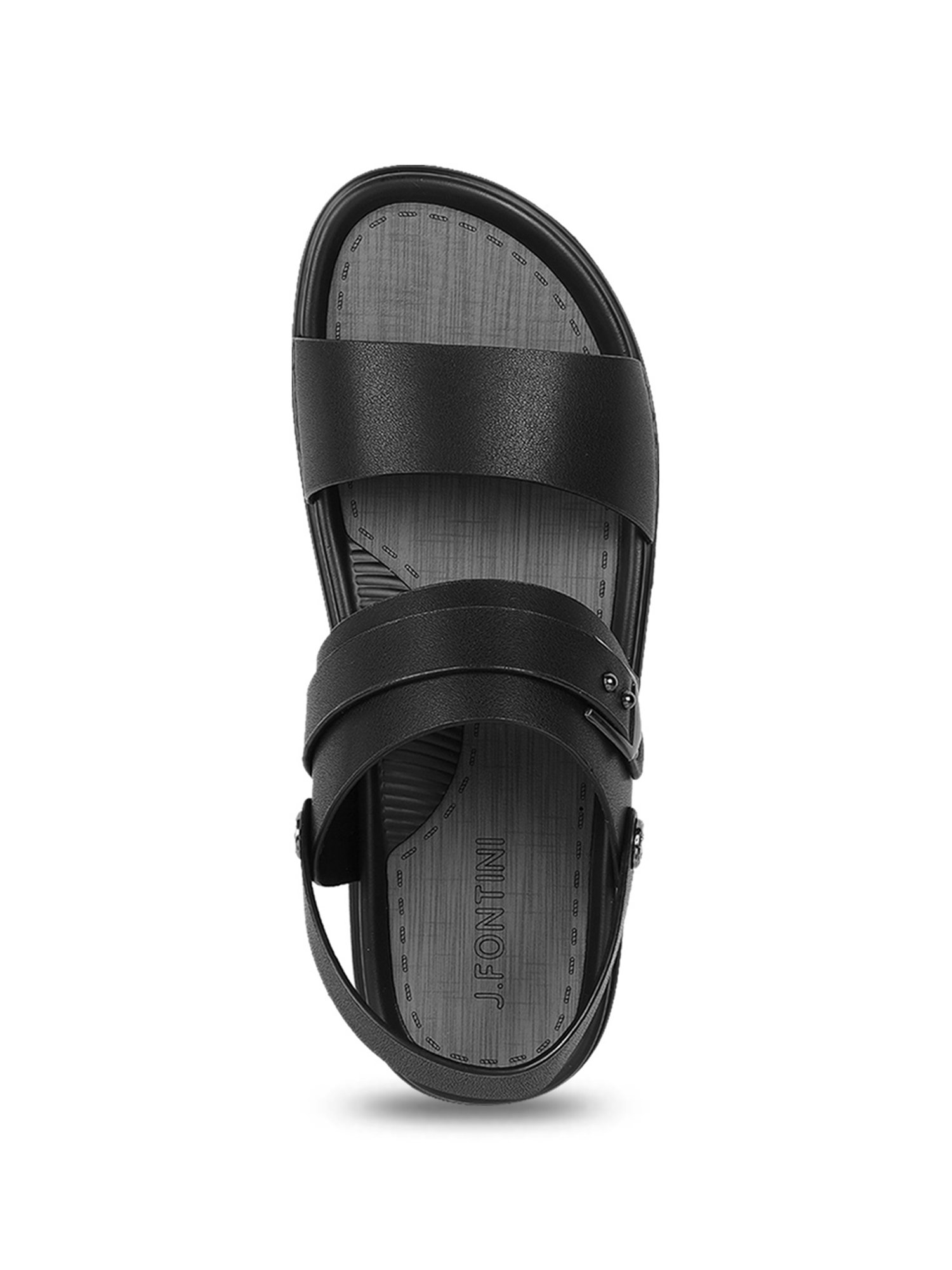 J. Fontini by Mochi Men's Black Back Strap Sandals