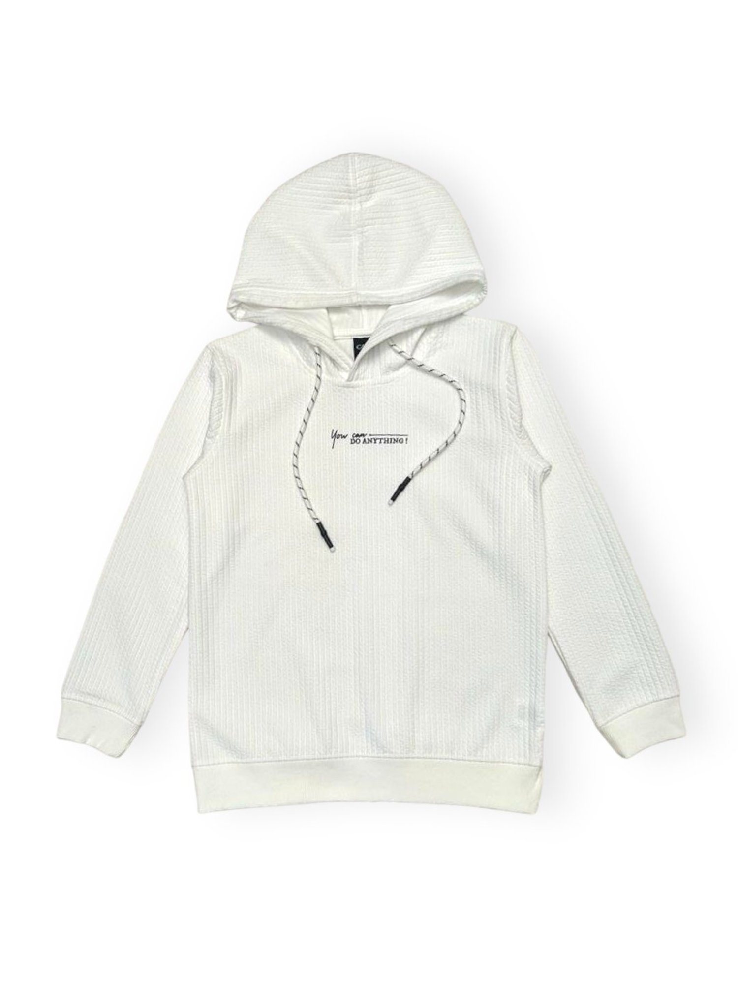 Cavio Kids White Solid Full Sleeves Sweatshirt