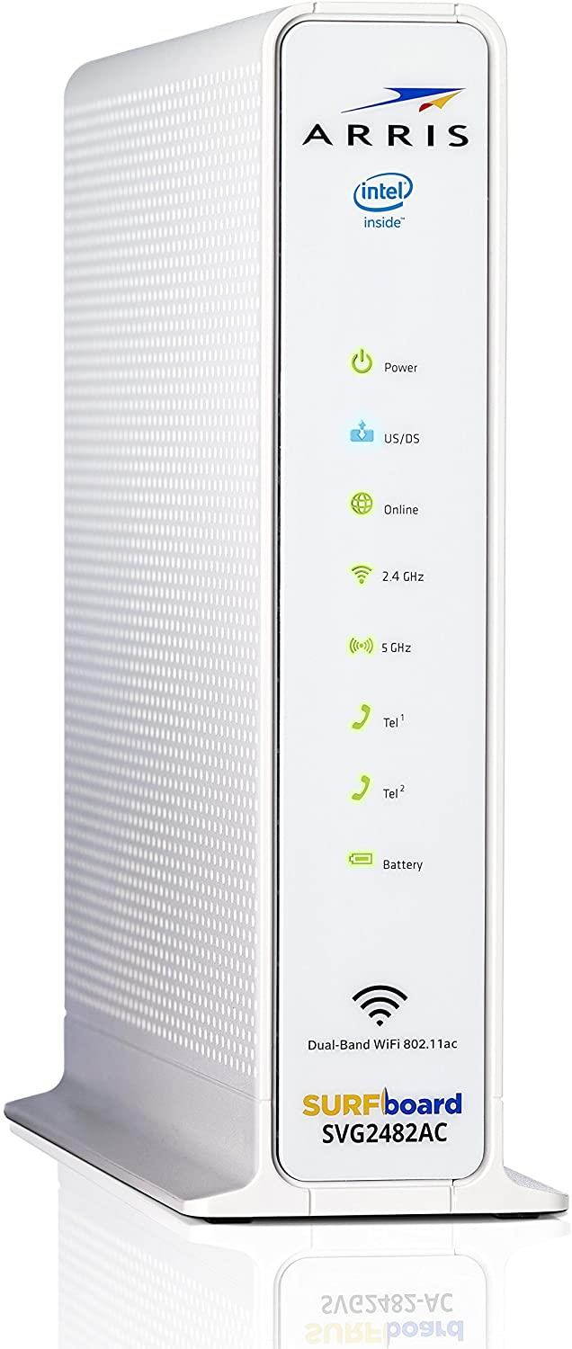 ARRIS Surfboard (24x8) Docsis 30 Cable Modem Plus AC1750 Dual Band Wi-Fi Router and Xfinity Telephone