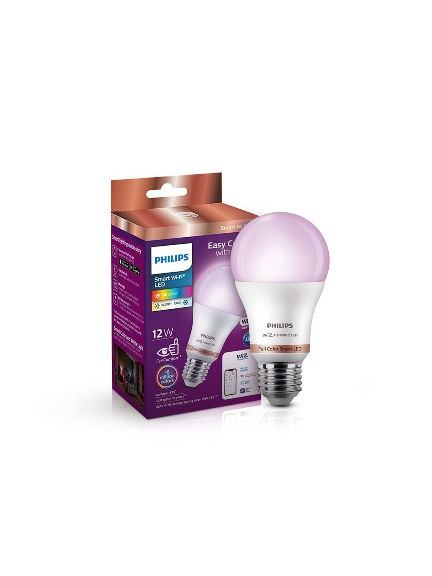 Philips Wiz WiFi Enabled Bulb 12W (White, Pack of 1)