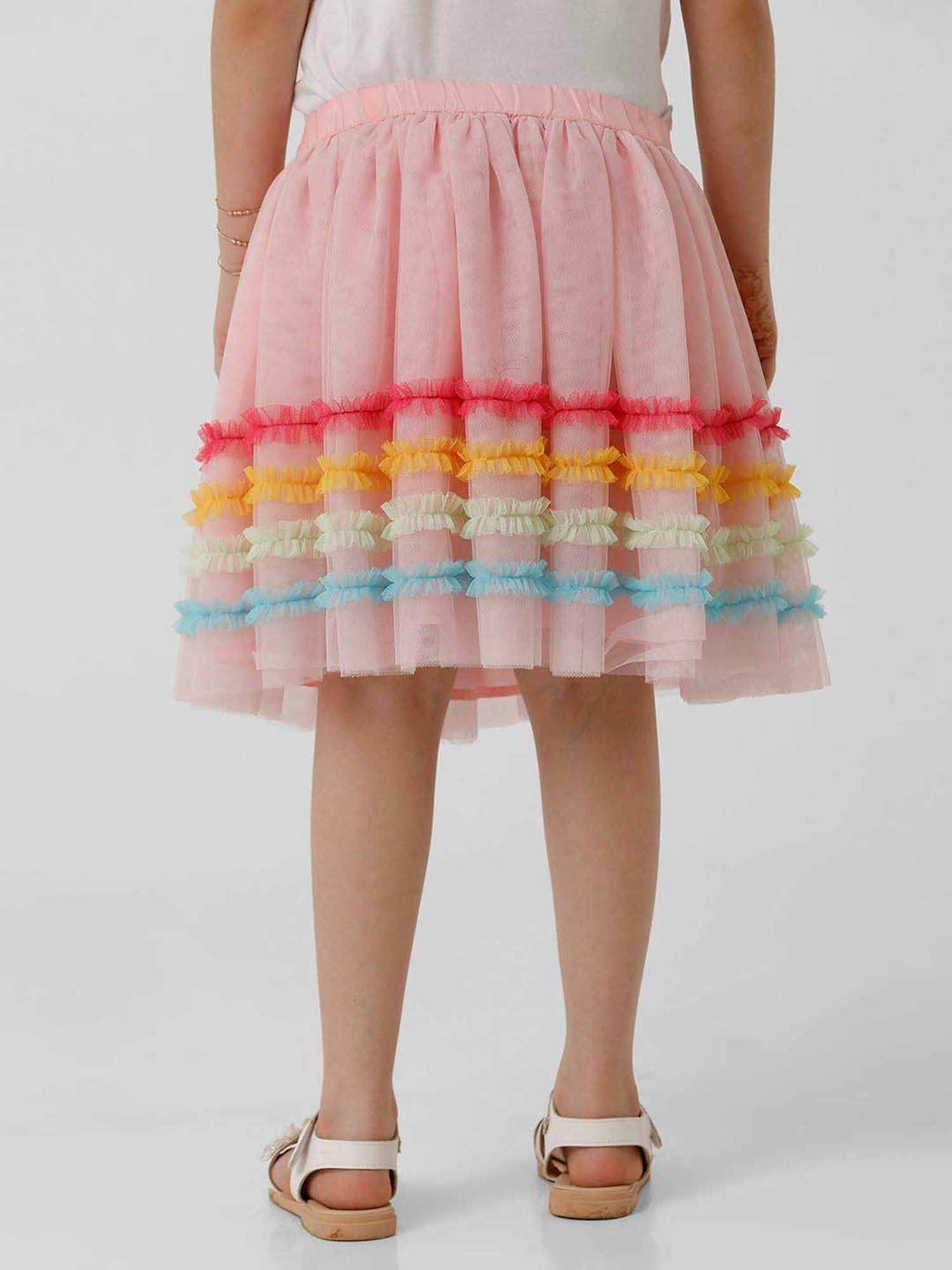 Kate & Oscar Kids Pink Color Block Skirt