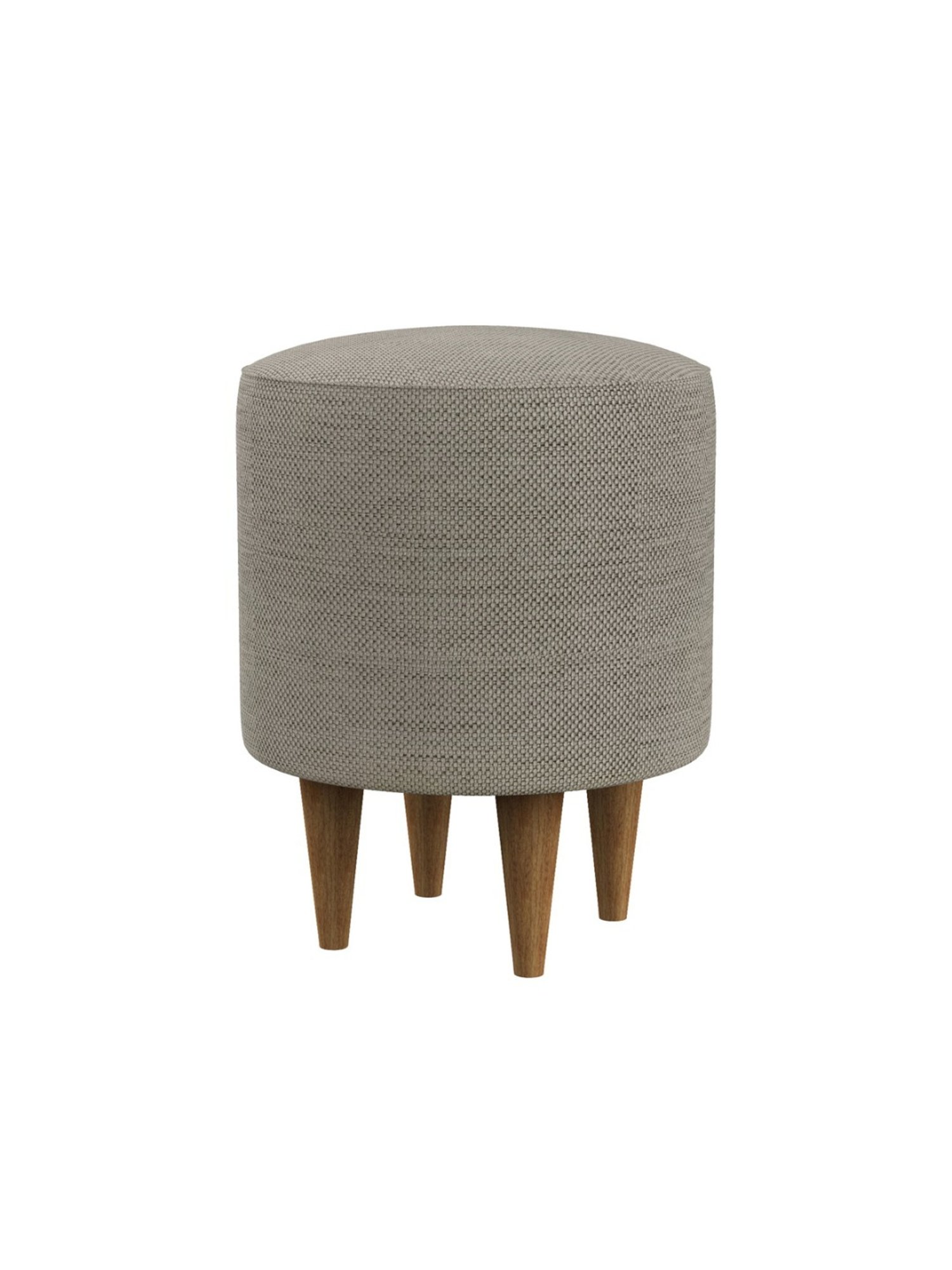Chumbak French Bangalore Solid Grey Wood Ottoman