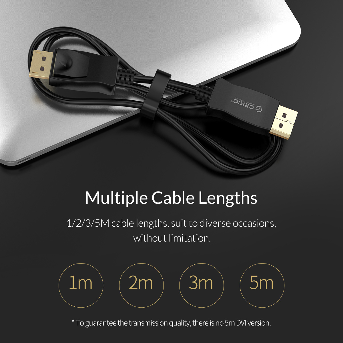 ORICO DisplayPort to HDMI Cable Male to Male DP to HDMI 4K Adapter for PC/Laptop/DVD