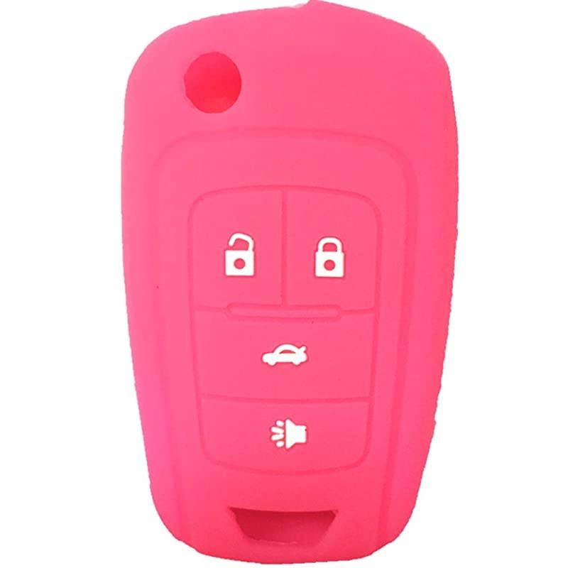 Hot Pink 4 Buttons Key Cover for Flip Folding Key Case Cover Silicone cover for 2010 2011 2012 2013 2014 Camaro