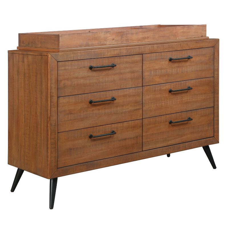 Evolur Stilnovo Mid Century Double Dresser - Sugarcane Brown