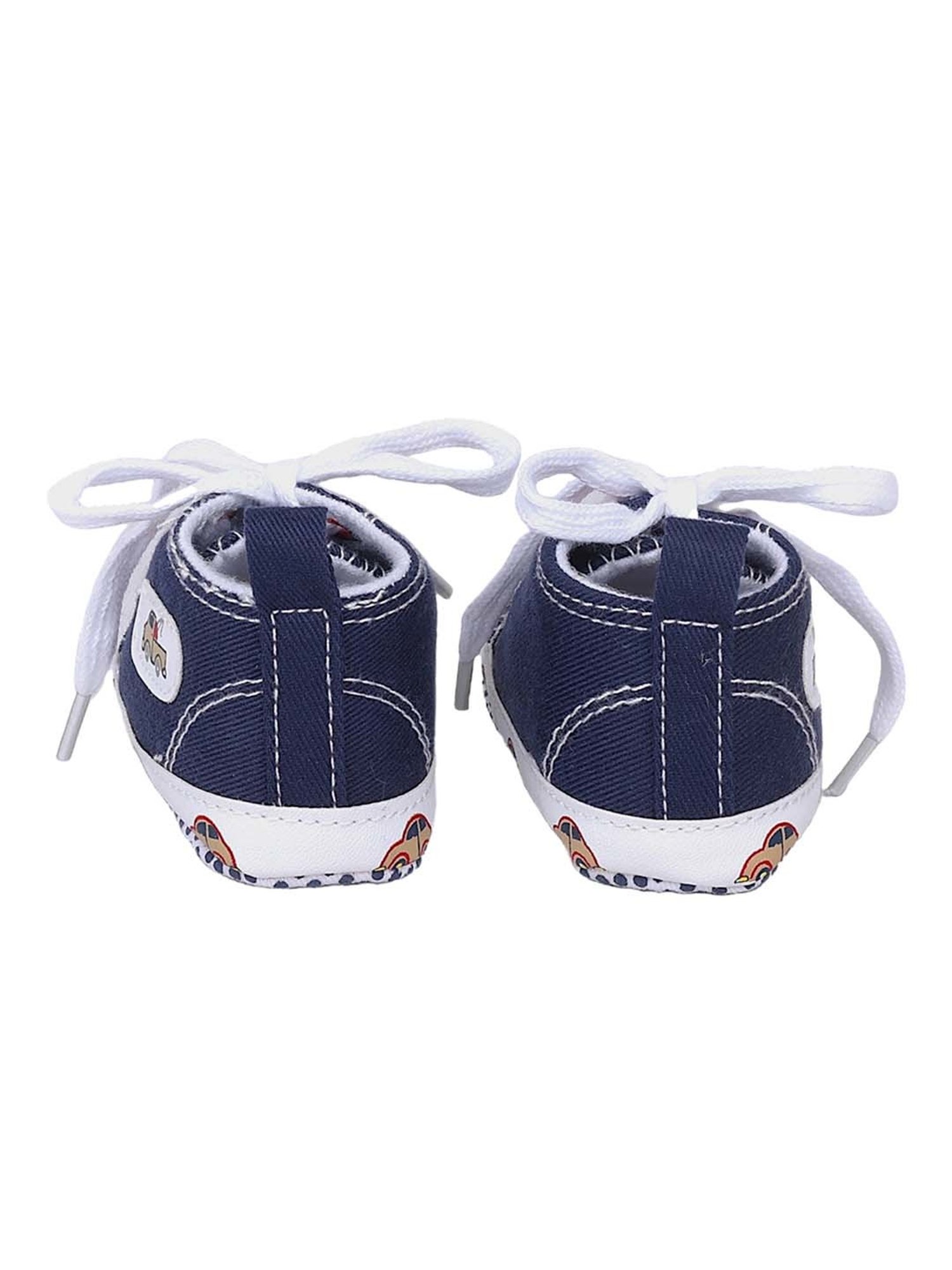 Baby Moo Kids White & Blue Casual Booties
