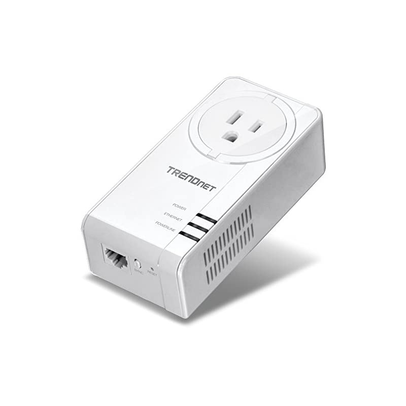 Powerline 1300 AV2 Adapter with Builtin Outlet Gigabit Port IEEE 19051 IEEE 1901 Range Up to 300m 984 ft TPL423E White