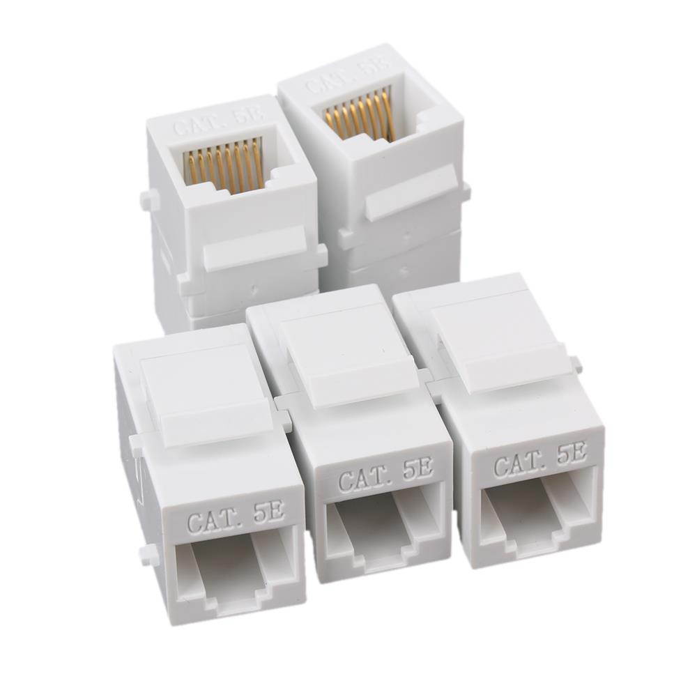 5pcs Cat5 RJ45 Coupler Female Adapter For Keystone Panel White