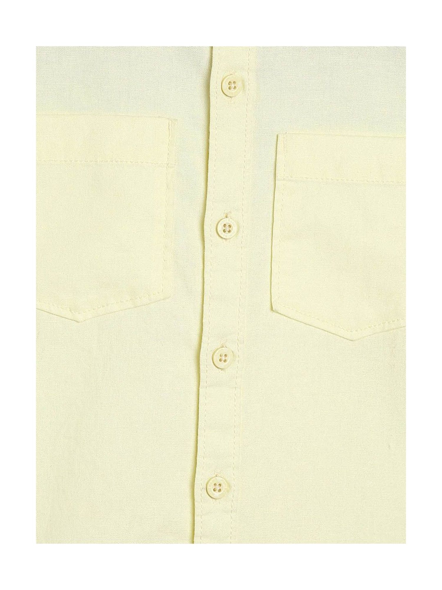 MINIKLUB Kids Light Yellow Solid Shirt