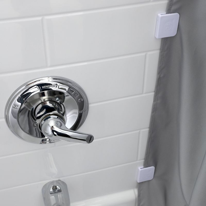 Adhesive Shower Curtain Clips White - Slipx Solutions