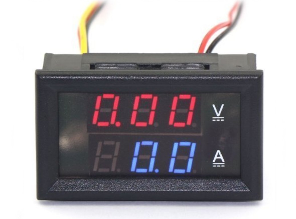 0.28''LED DC0-100V 50A Digital voltmeter Ammeter 2in1 Multimeter Led Volt Amp Gauge Panel with Red/Blue Dual Color Display and Build-in Shunt for Car Auto Boat Battery Monitoring (Red )
