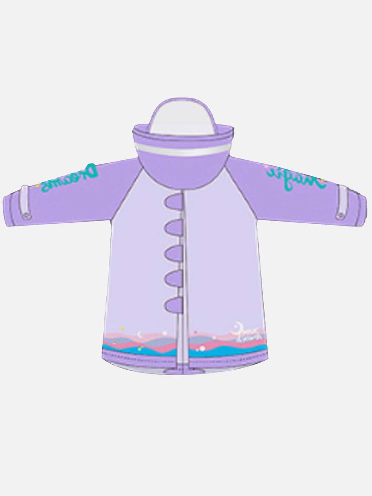 Little Surprise Box Kids Purple Printed Full Sleeves Raincoat