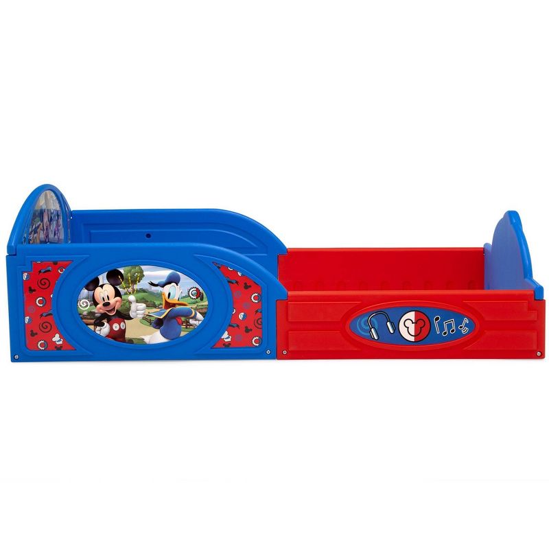Disney Mickey Mouse Plastic Sleep and Play Toddler Bed with Attached Guardrails - Delta Children