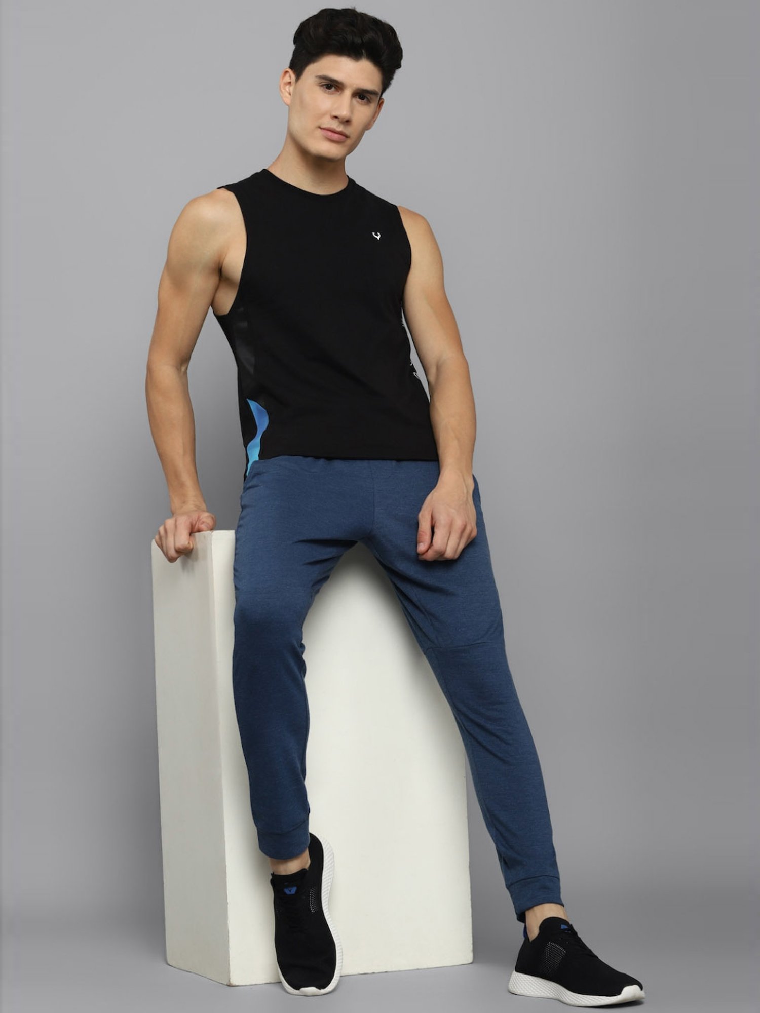Tribe by Allen Solly Navy Blue Regular Fit Joggers