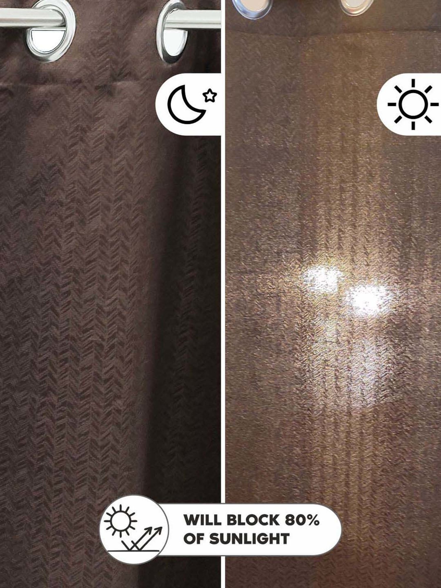 Bianca D`ROMANIO Brown Faux Silk 9 Ft. Long Door Curtain