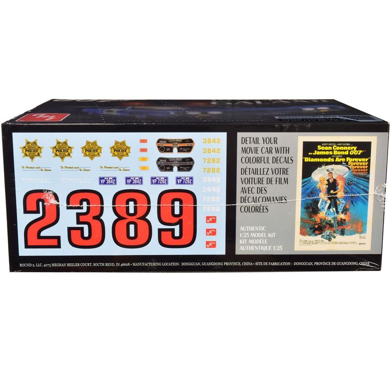 Skill 2 Model Kit 1970 Ford Galaxie Police Car "Las Vegas Police" "Diamonds Are Forever" (1971) Movie 7th in the James Bond 007 Series 1/25 Scale AMT