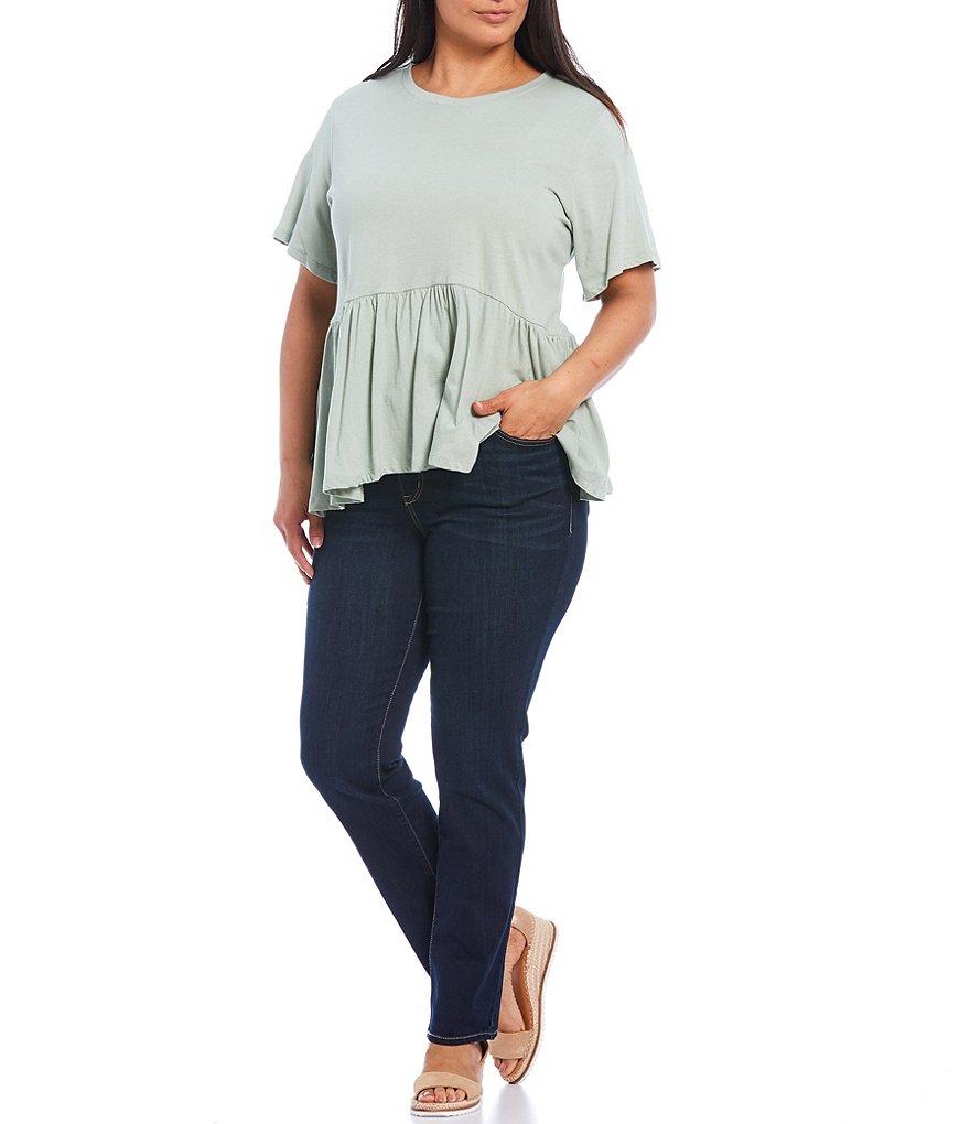 Ruby Rd. Plus Size Super Soft Stretch Denim Straight Leg Jeans