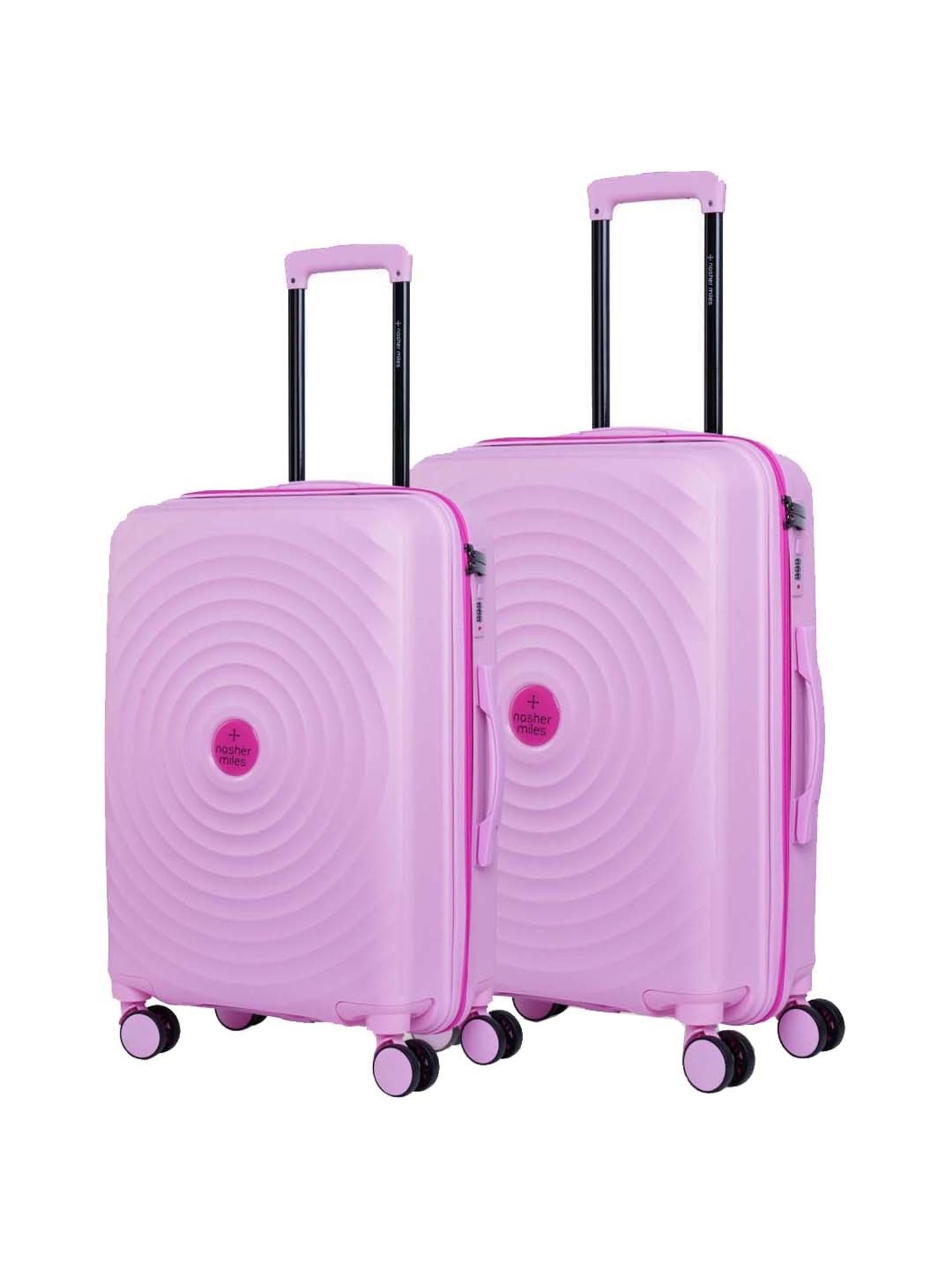 Nasher Miles Goa Hard-sided Polypropylene Luggage Set of 2 Pink Trolley Bags (65 & 75 Cm)
