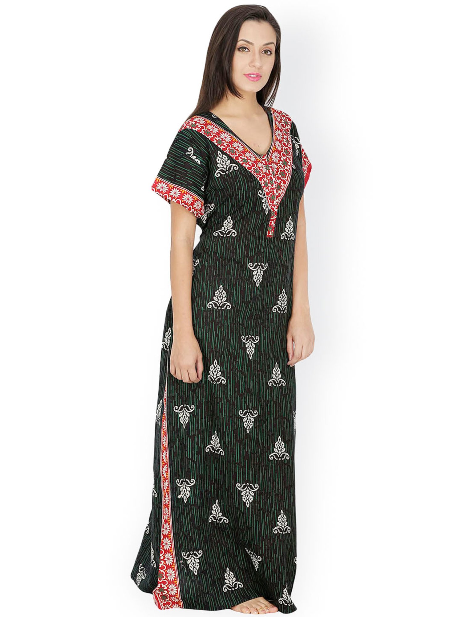 Secret Wish Green Printed Nighty