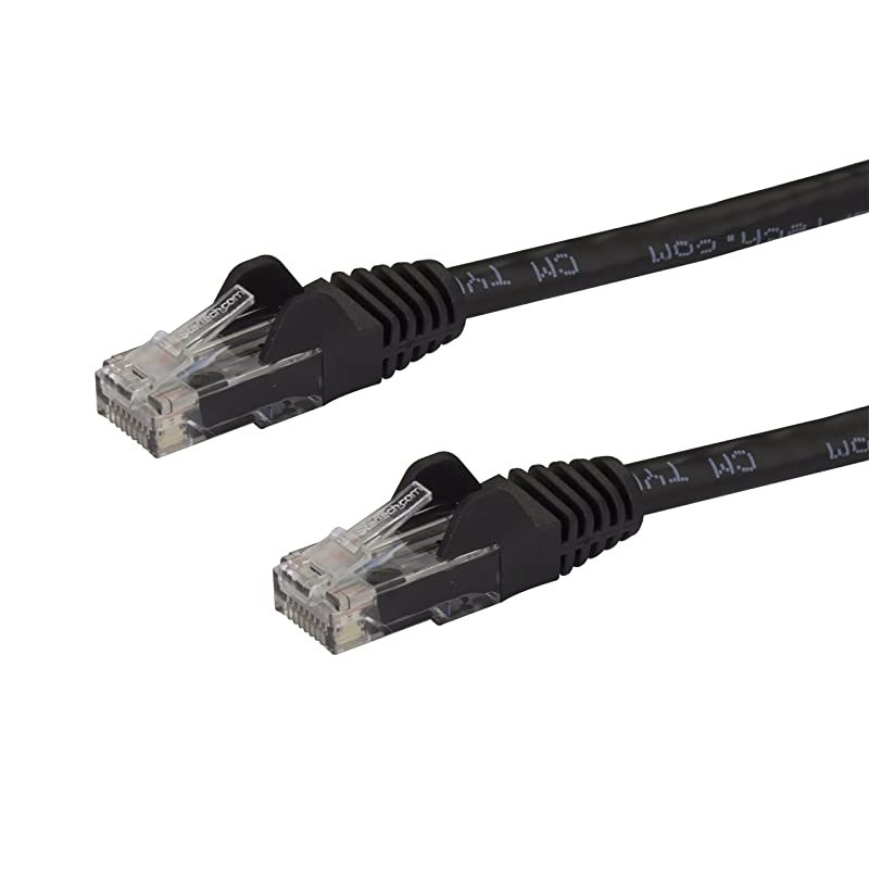 com 14ft CAT6 Ethernet Cable - Black CAT 6 Gigabit Ethernet Wire -650MHz 100W PoE RJ45 UTP Category 6 Network/Patch Cord Snagless w/Strain Relief Fluke Tested UL/TIA Certified (N6PATCH14BK)