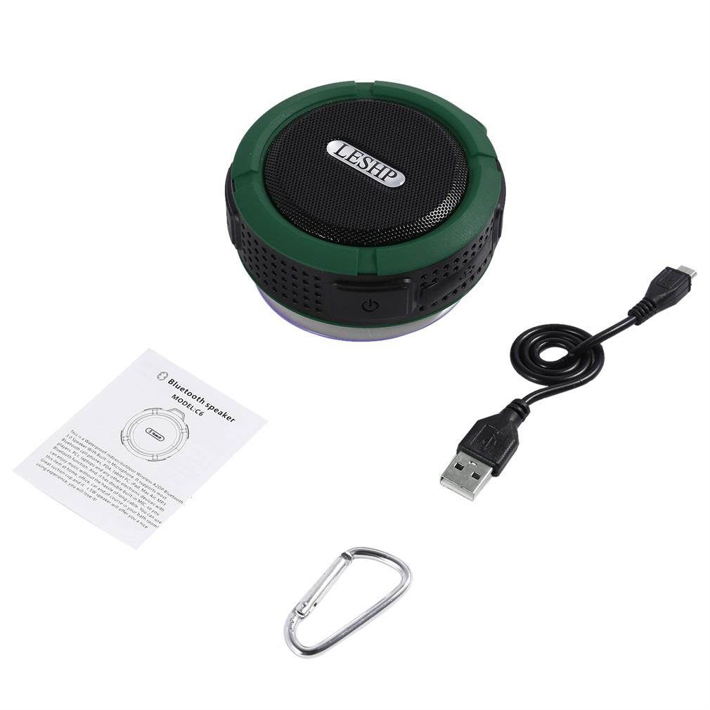 LESHP C6  Wireless Bluetooth Speaker With Calls Handsfree and Suction Cup