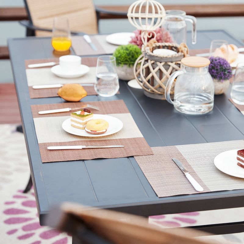 7pc Steel Patio Dining Sets Cream - Lokatse