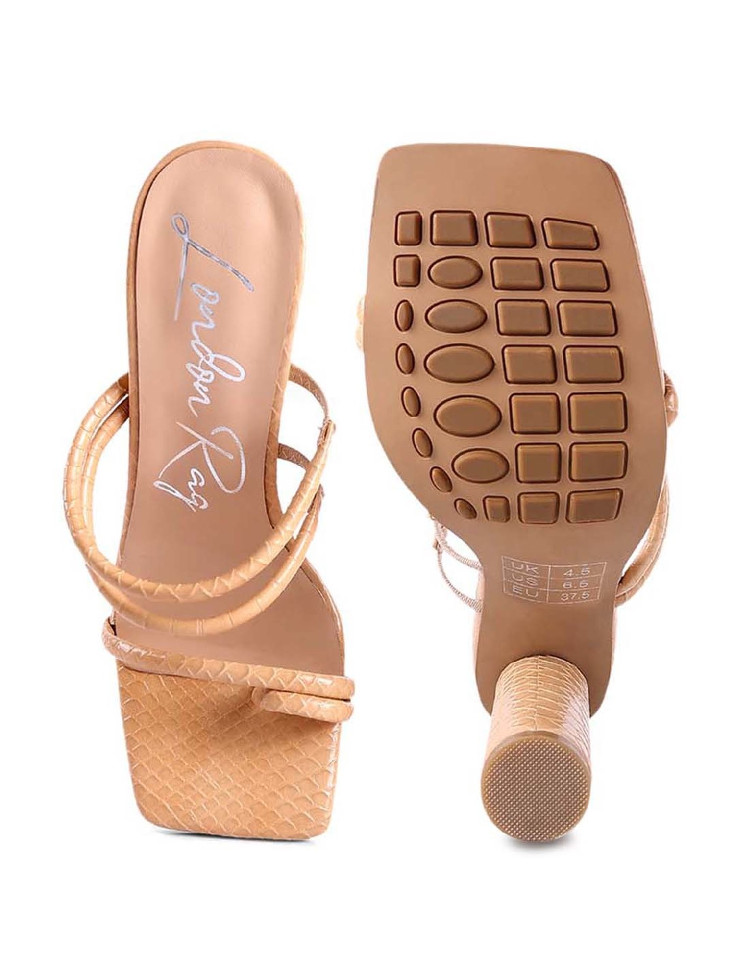 London Rag Women's Beige Toe Ring Sandals