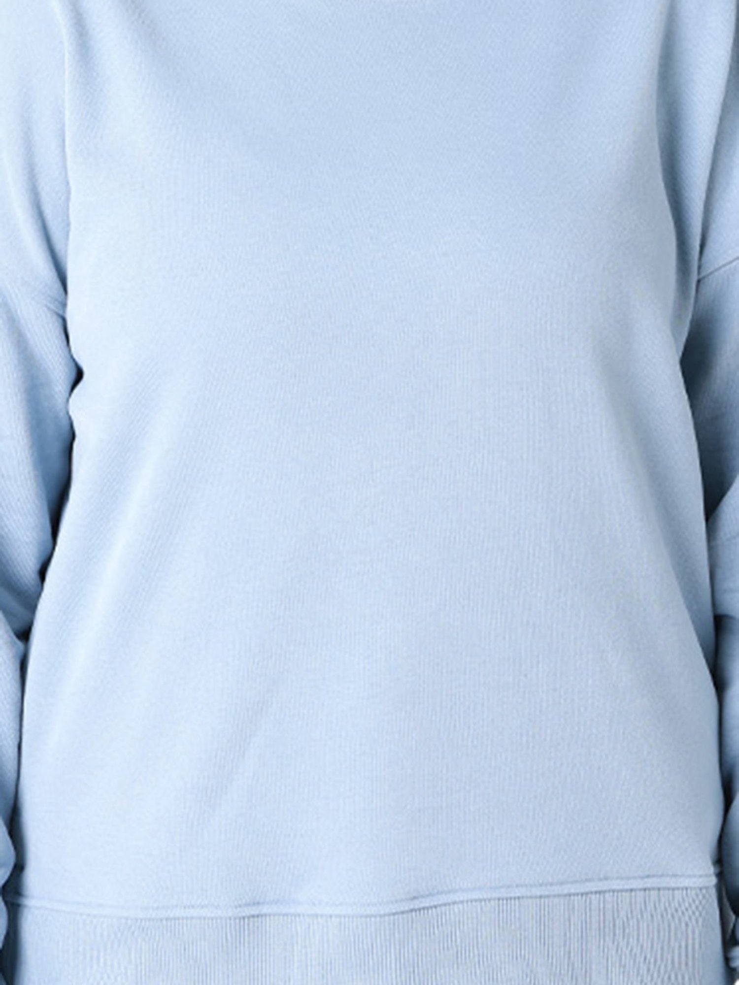 BlissClub Blue Cotton Relaxed Fit Sweatshirt