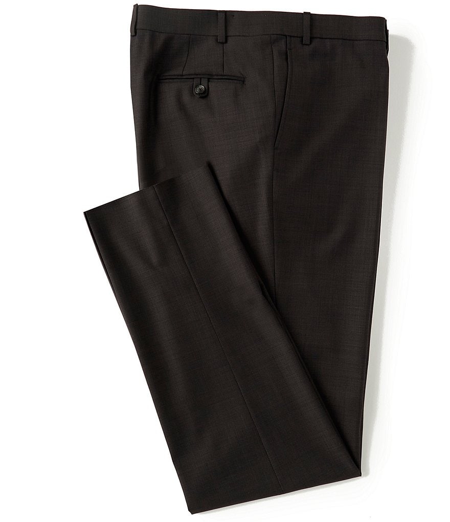 Hart Schaffner Marx Plaid Flat-Front Trouser Pants