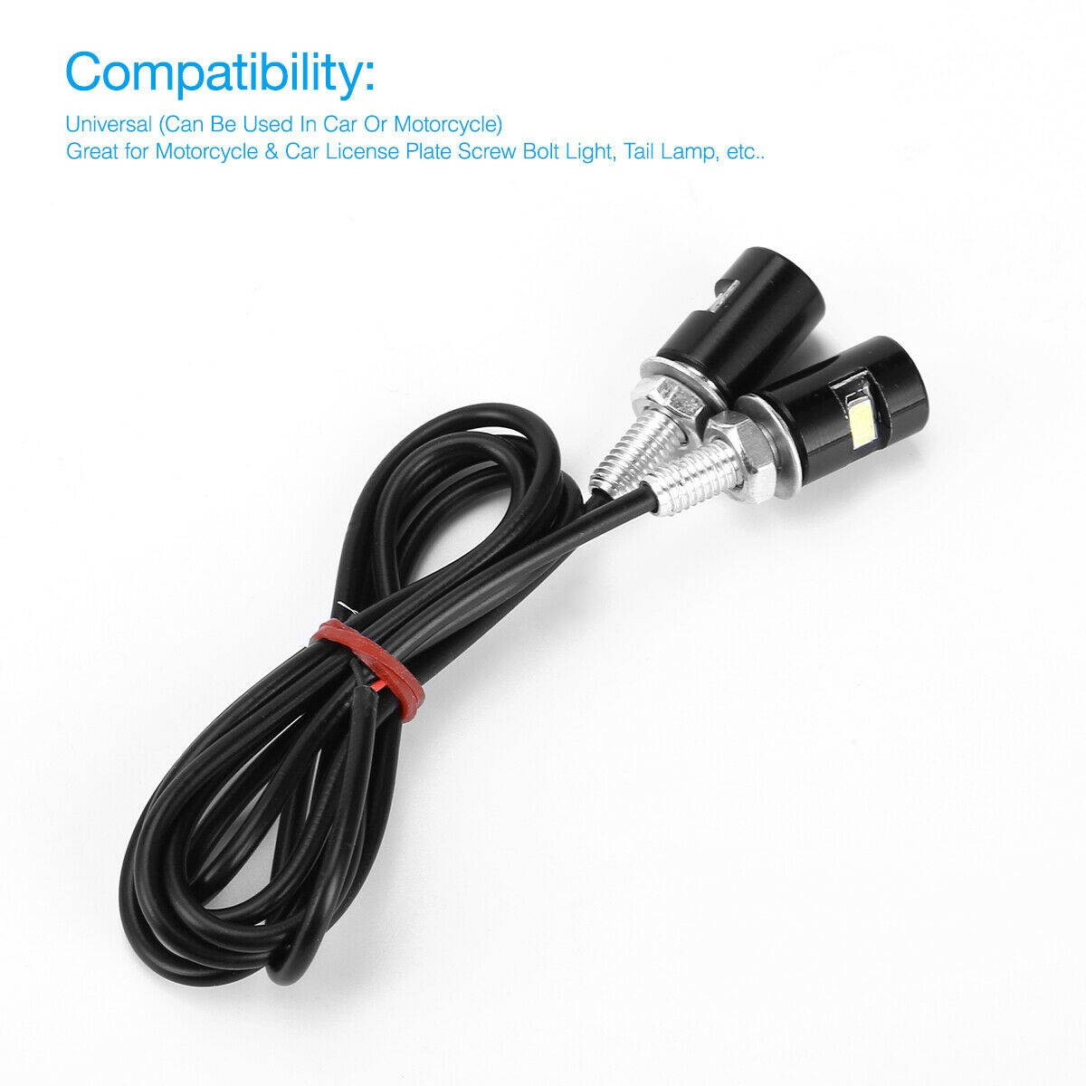 4Pcss Universal Motorcycle Car SMD LED License Plate Light Screw Bolt Lamp Bulbs