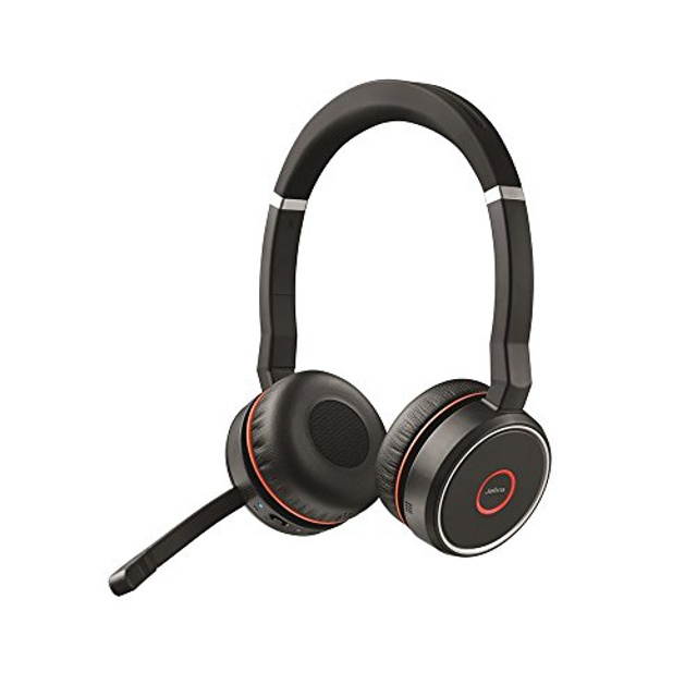 Jabra Evolve 75 UC Wireless Headset, Stereo - Includes Link 370 USB Adapter - Bluetooth Headset with World-Class Speakers, Active Noise-Cancelling Microphone, All Day Battery