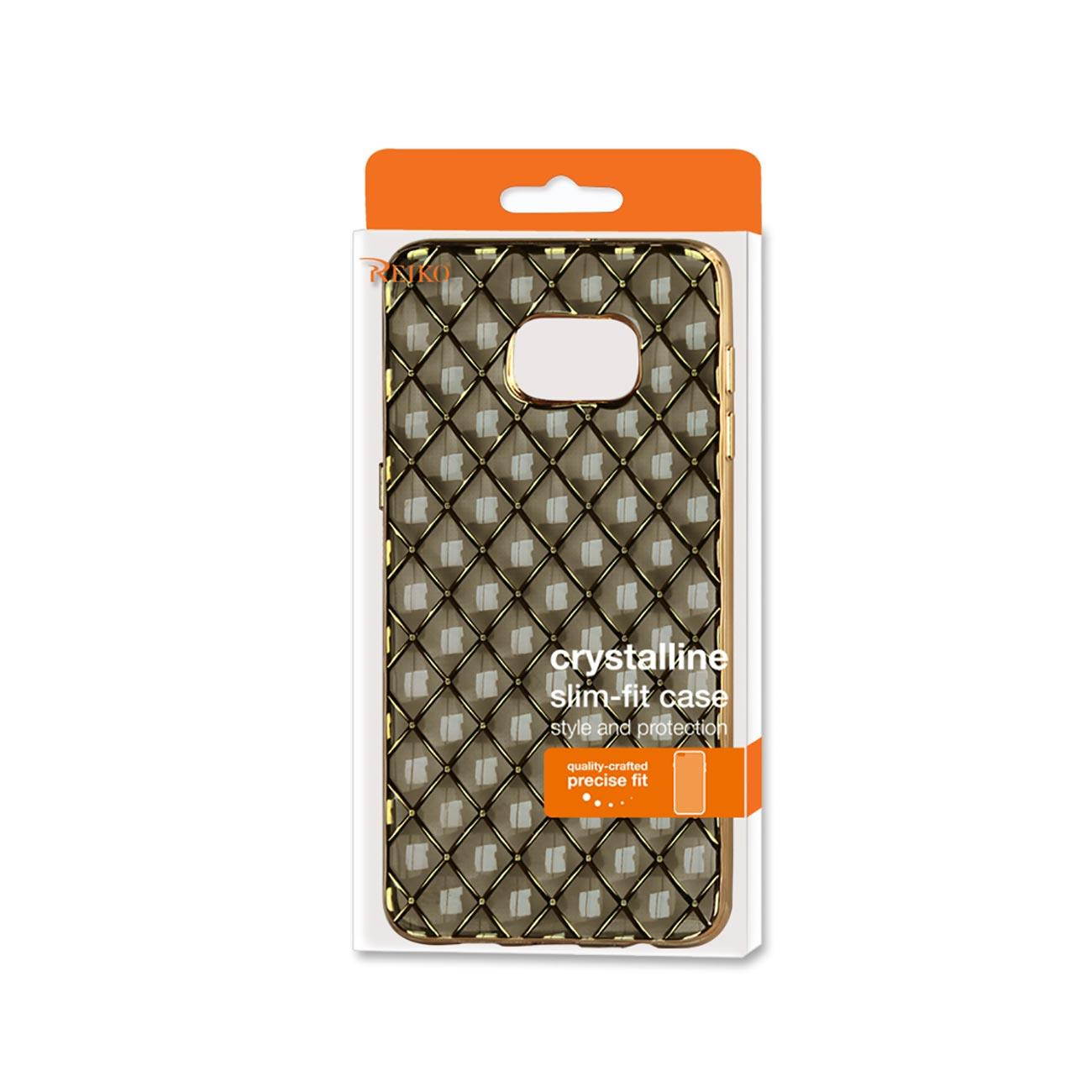 REIKO FLEXIBLE 3D RHOMBUS PATTERN TPU CASE FOR GALAXY S6 EDGE PLUS WITH SHINY FRAME IN BLACK