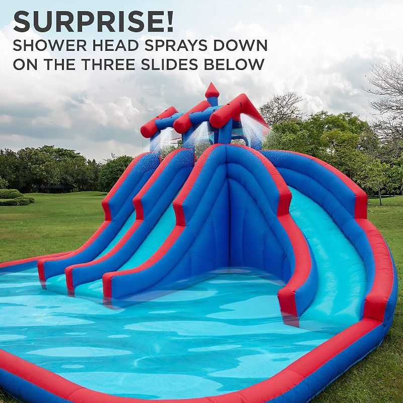 HearthSong Strike Zone 18'L Bowling Water Slide with Two Speed Boards for Outdoor Active Play