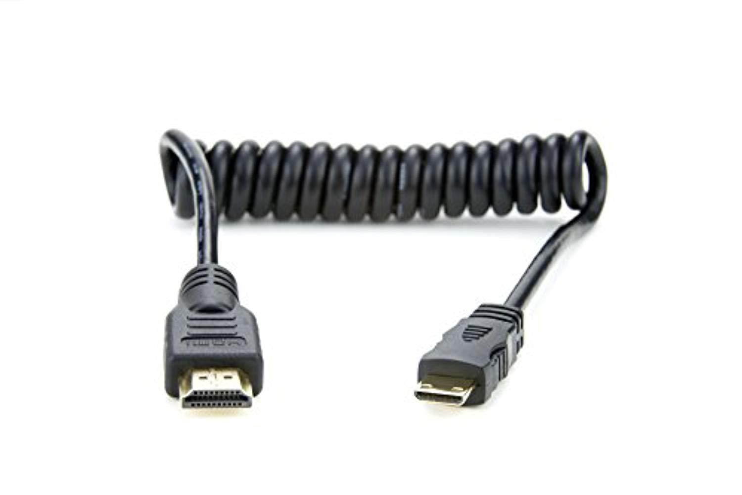 Atomos 11.81"/30cm Coiled Mini HDMI to Full HDMI Cable for Ninja Star Recorder