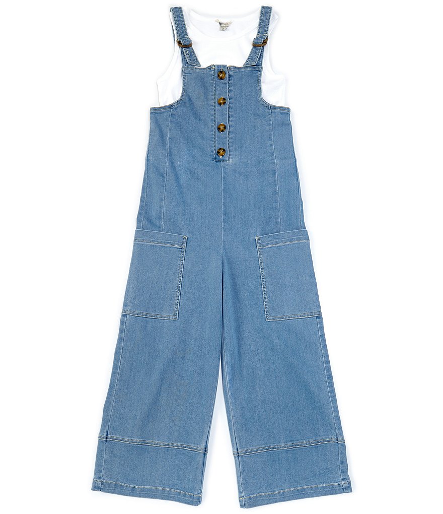 Habitual Big Girls 7-16 Wide-Leg Overall & Tank Top Set