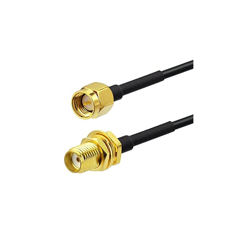 SMA Male to SMA Female Bulkhead Mount RG174 Antenna Extension Cable 1m 3 feet Compatible with 4G LTE Router Gateway Cellular RTL SDR Dongle ADS-B Receiver