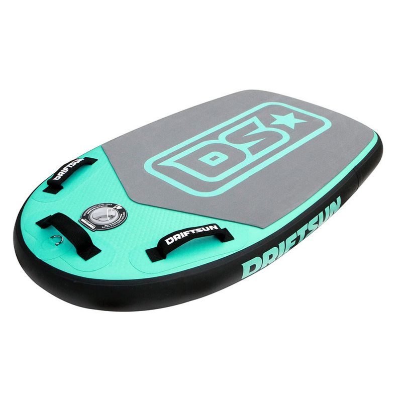 Driftsun Mako 42 Inch Inflatable Lightweight Bodyboard Package w/ Travel Storage Board Straps and Pump for Beginner Kid and Adult Water Sports, Blue