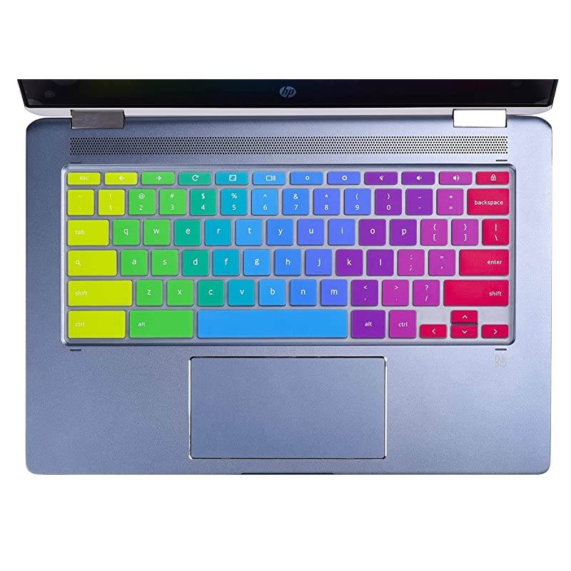 Chromebook 14" Keyboard Cover Skins Compatible with 2-in-1 14" Touchscreen Chromebook,chromebook 14a G5,Chromebook X360 Touchscreen ,Chromebook 14-DA 14B-CA Series(Rainbow)