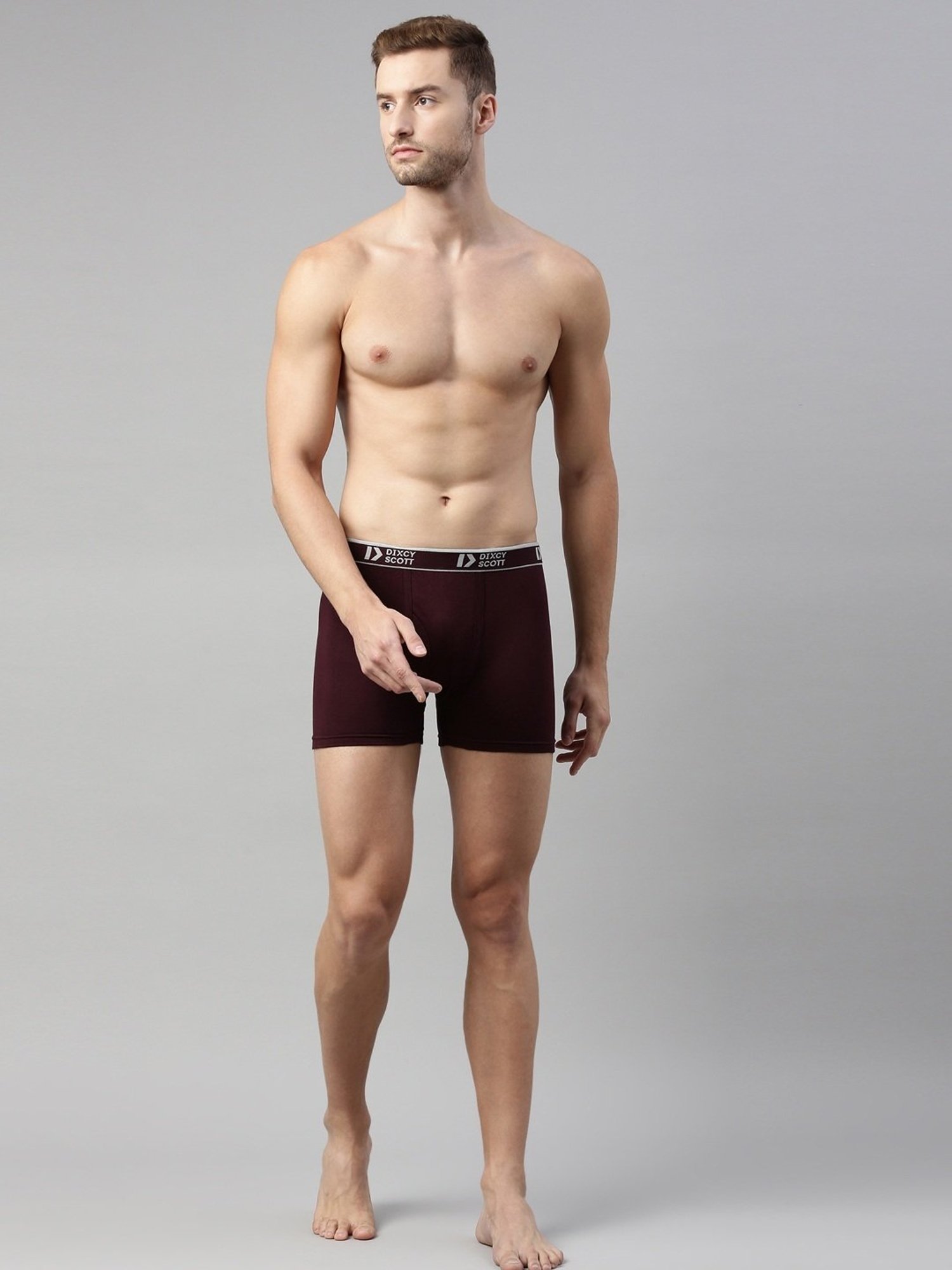 Dixcy Scott Originals Wine Cotton Regular Fit Trunks