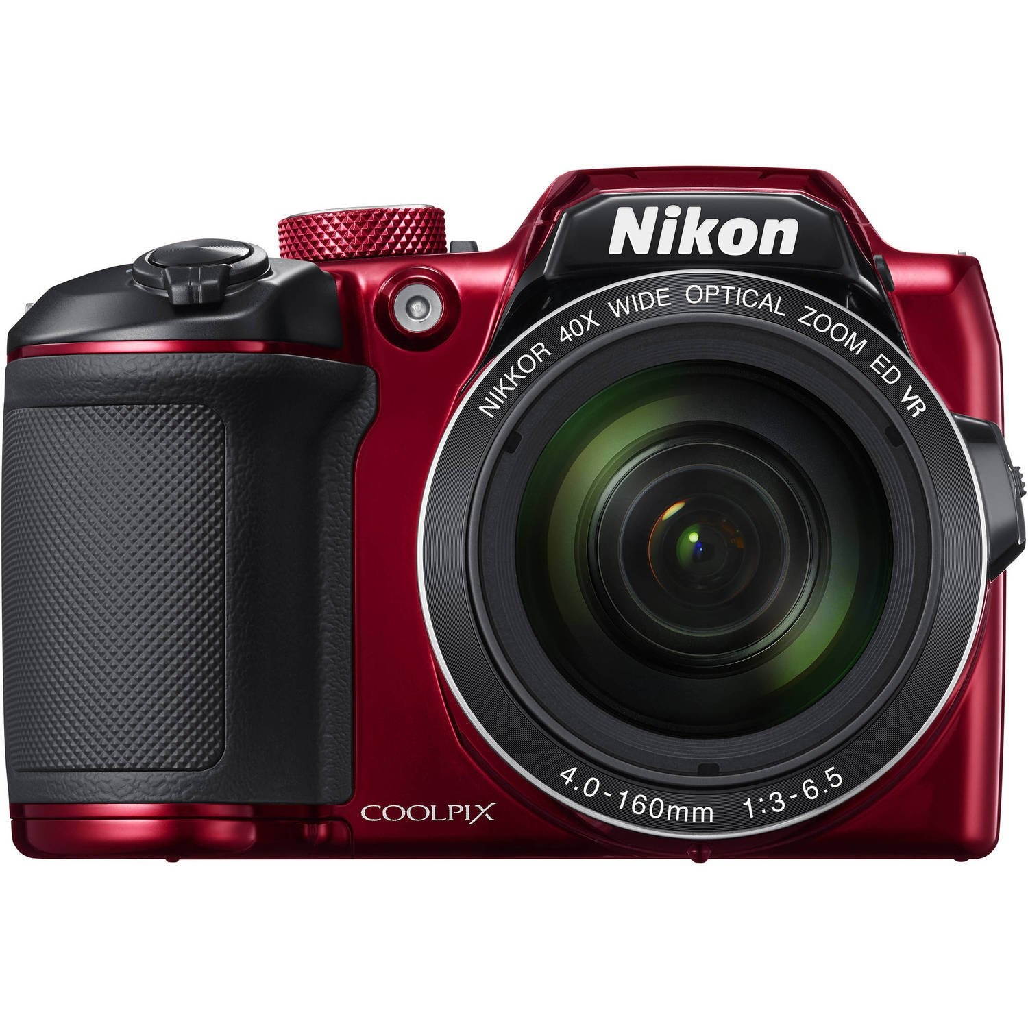 Nikon COOLPIX B500 Digital Camera (Red) 26508 + 64GB SDXC Class 10 Memory Card + Flexible Tripod with Gripping Rubber Legs + Small Soft Carrying Case + Micro HDMI Cable + SD Card USB Reader Bundle