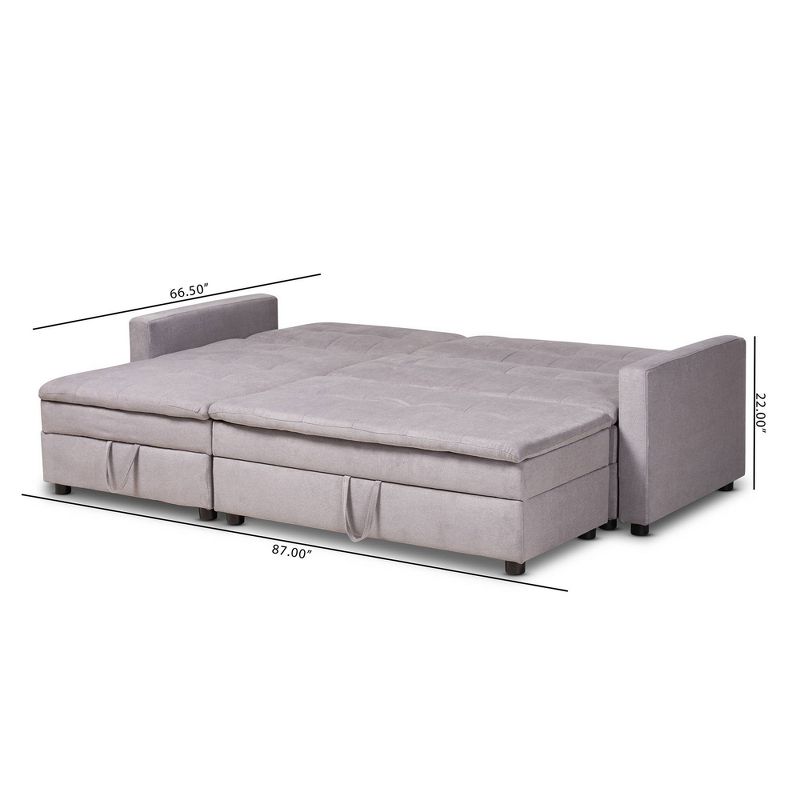 Noa Sectional Sofa with Ottoman Gray - Baxton Studio