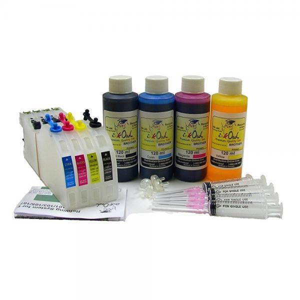 InkOwl Extra-Large Refillable Cartridges for BROTHER DCP-J152W MFC-J245 MFC-J285DW MFC-J450DW MFC-J470DW MFC-J475DW MFC-J650DW MFC-J870DW MFC-J875DW MFC-J6520DW MFC-J6720DW MFC-J6920DW + 4x120ml ink