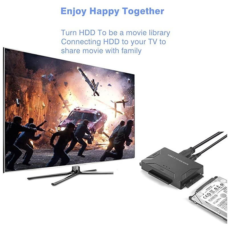 30 to IDESATA Converter Hard Drive Adapter with Power Switch for 2535SATA HDDSSD IDE HDD Drives Optical Drive Support 5TB Include 12V 2A Power Adapter 30 Cable