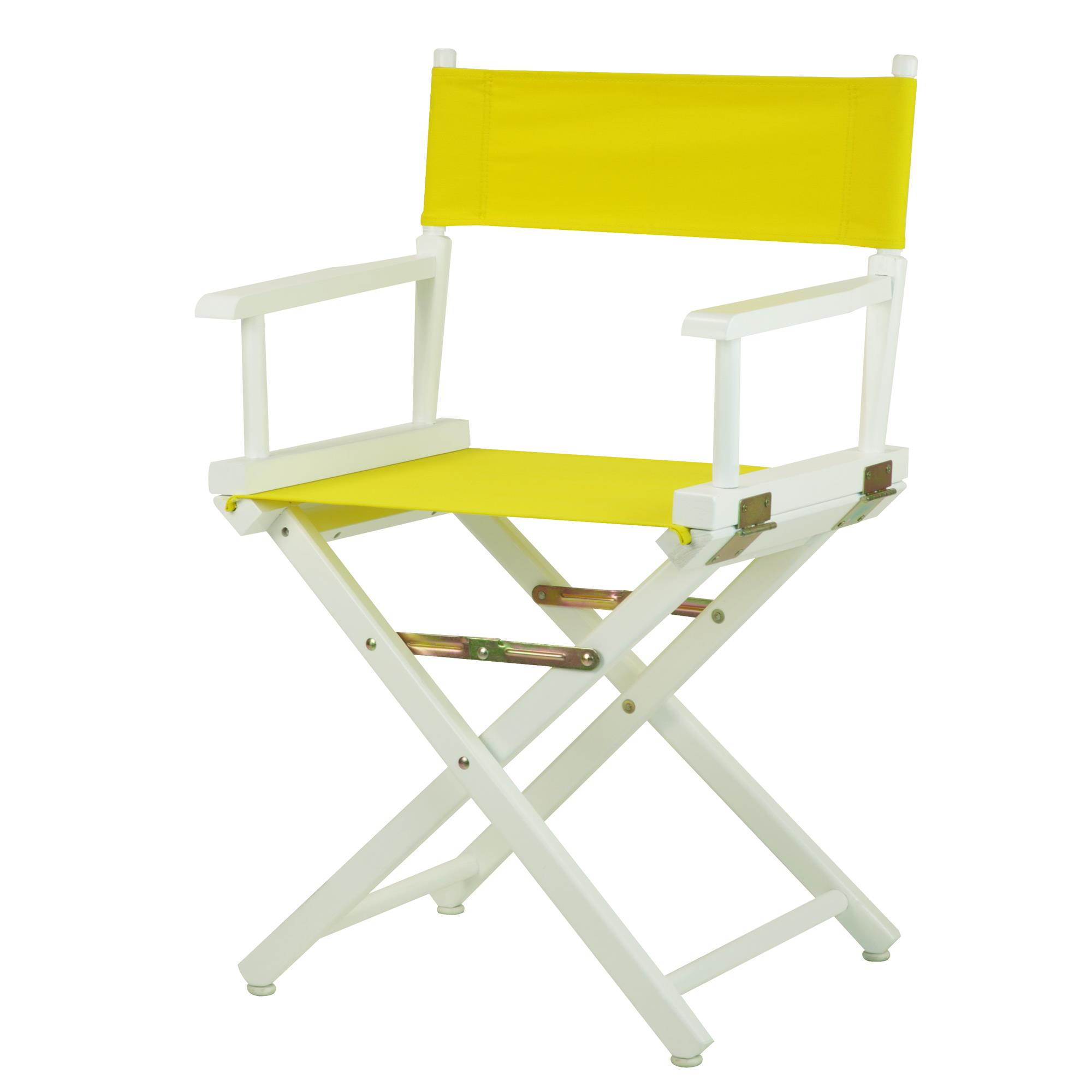Casual Home 200-01-021-14 18 in. Directors Chair White Frame with Yellow Canvas