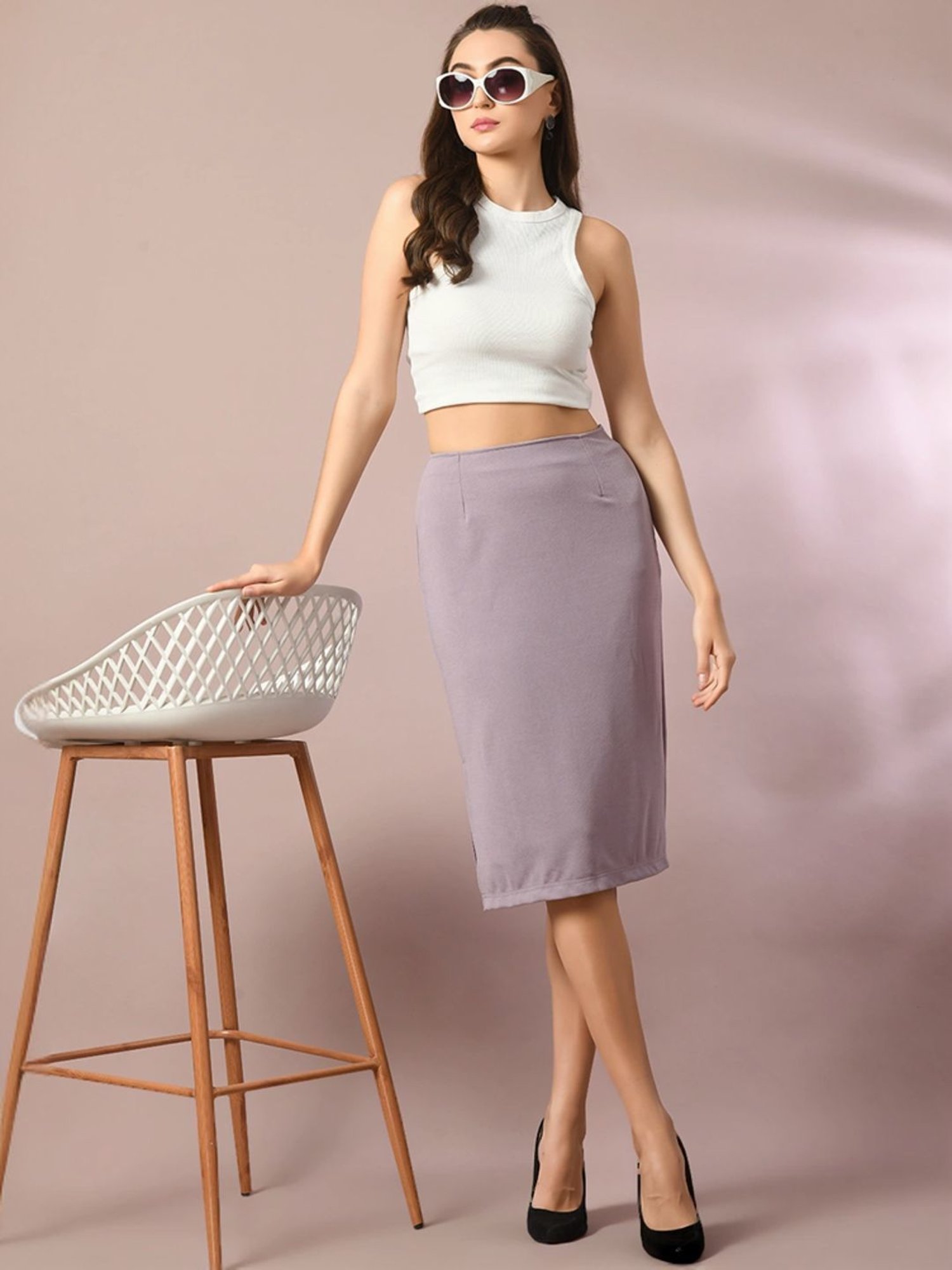 Myshka Purple Bodycon Skirt