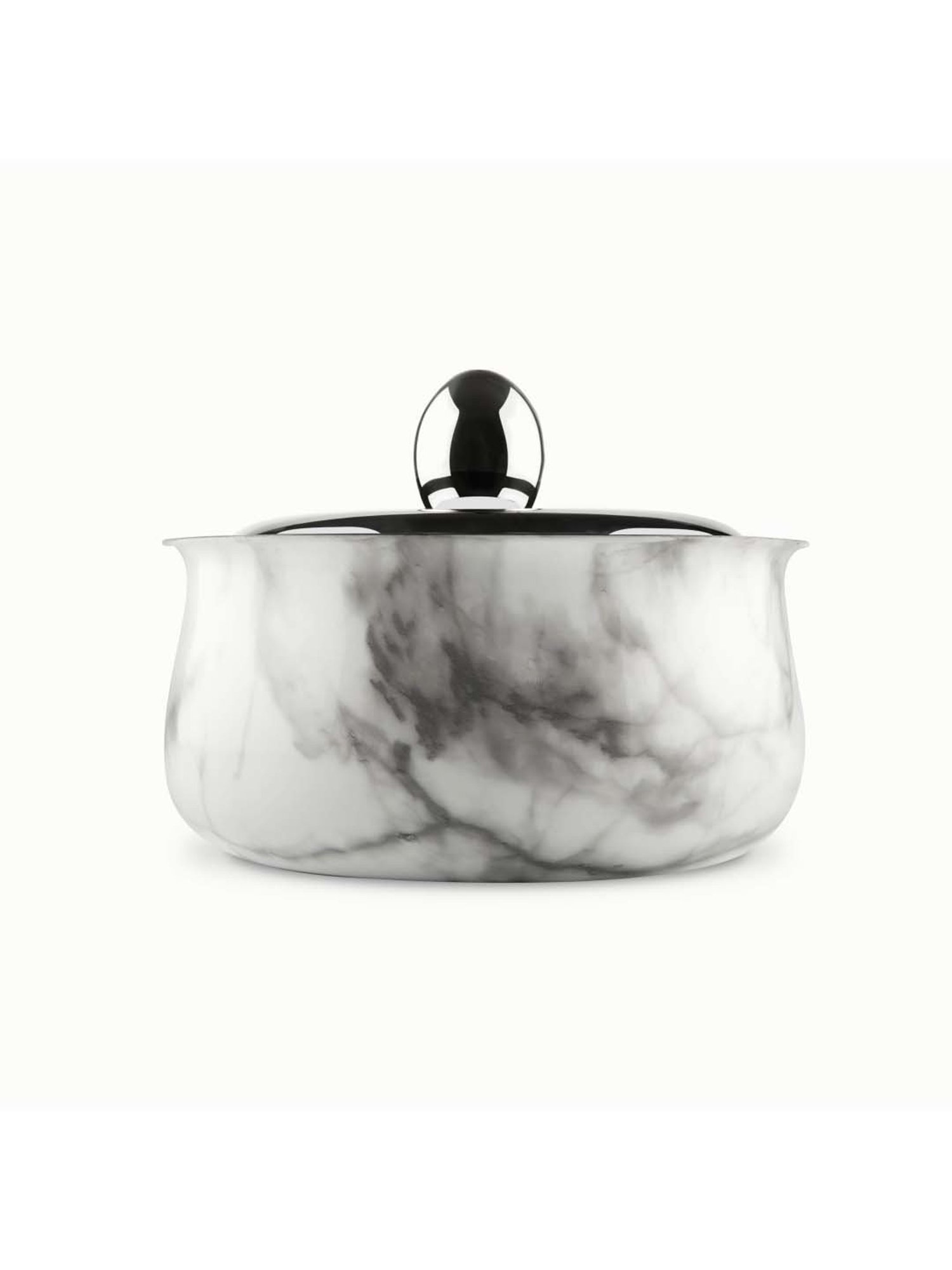 FnS Marbella White Stainless Steel Casserole With Lid (3 L)