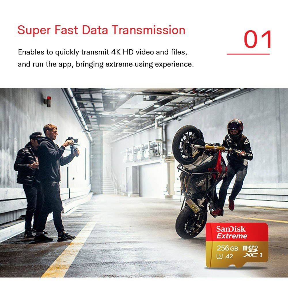 Genuine Original SanDisk Extreme MicroSD Card SQXNE 32G/128GB/256GB 100M A1 TF Card U3 C10 A1 V30 4K Memory Card Super Fast Speed 100MB/s Read 60MB/s Write