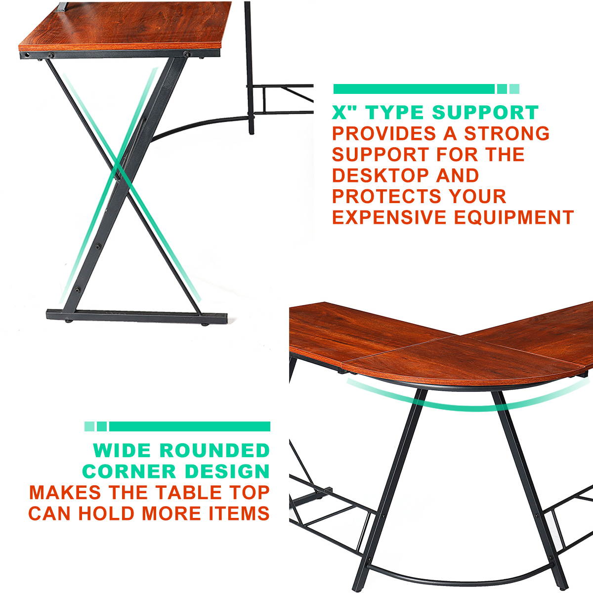 73" L-Shaped Home Office Desk Corner Computer Workstation Desk Gaming Laptop Table